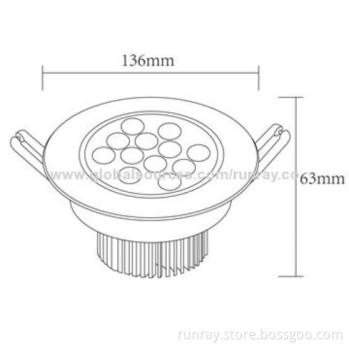 12W LED Ceiling Spotlight, 85-265V AC/12-24V DC Voltage, Aluminum Housing, Isolated LED Driver